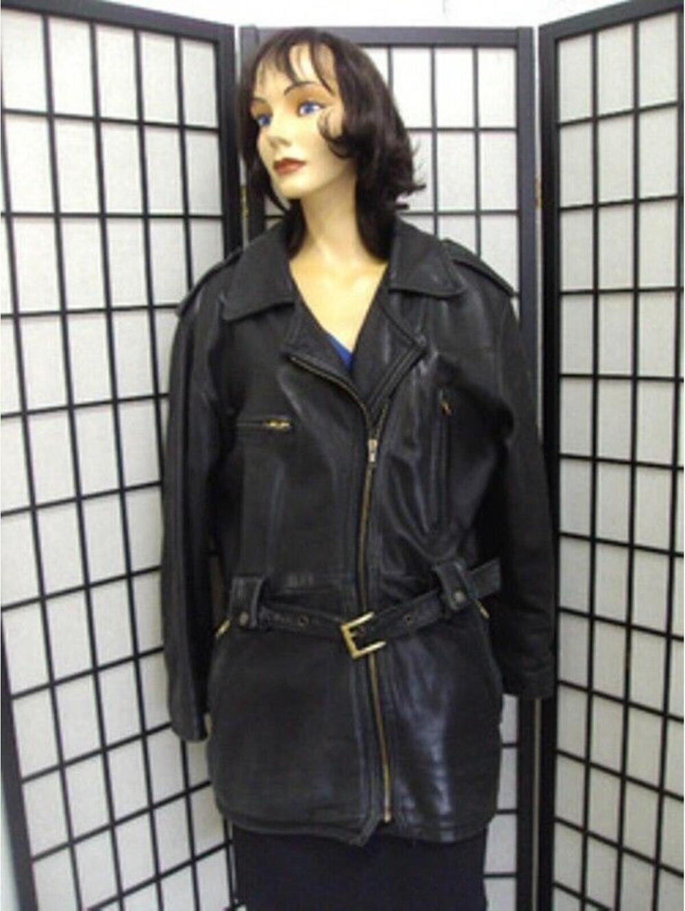 MINT BLACK CANADIAN LEATHER JACKET COAT WOMEN WOMAN SIZE 10 MEDIUM